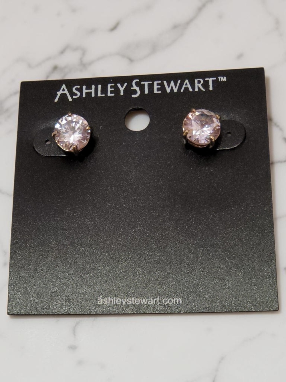 Ashley Stewart Crystal Round Stud Earrings